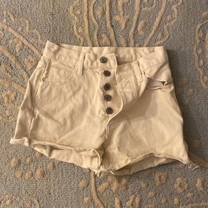 Women’s high waisted off-white shorts